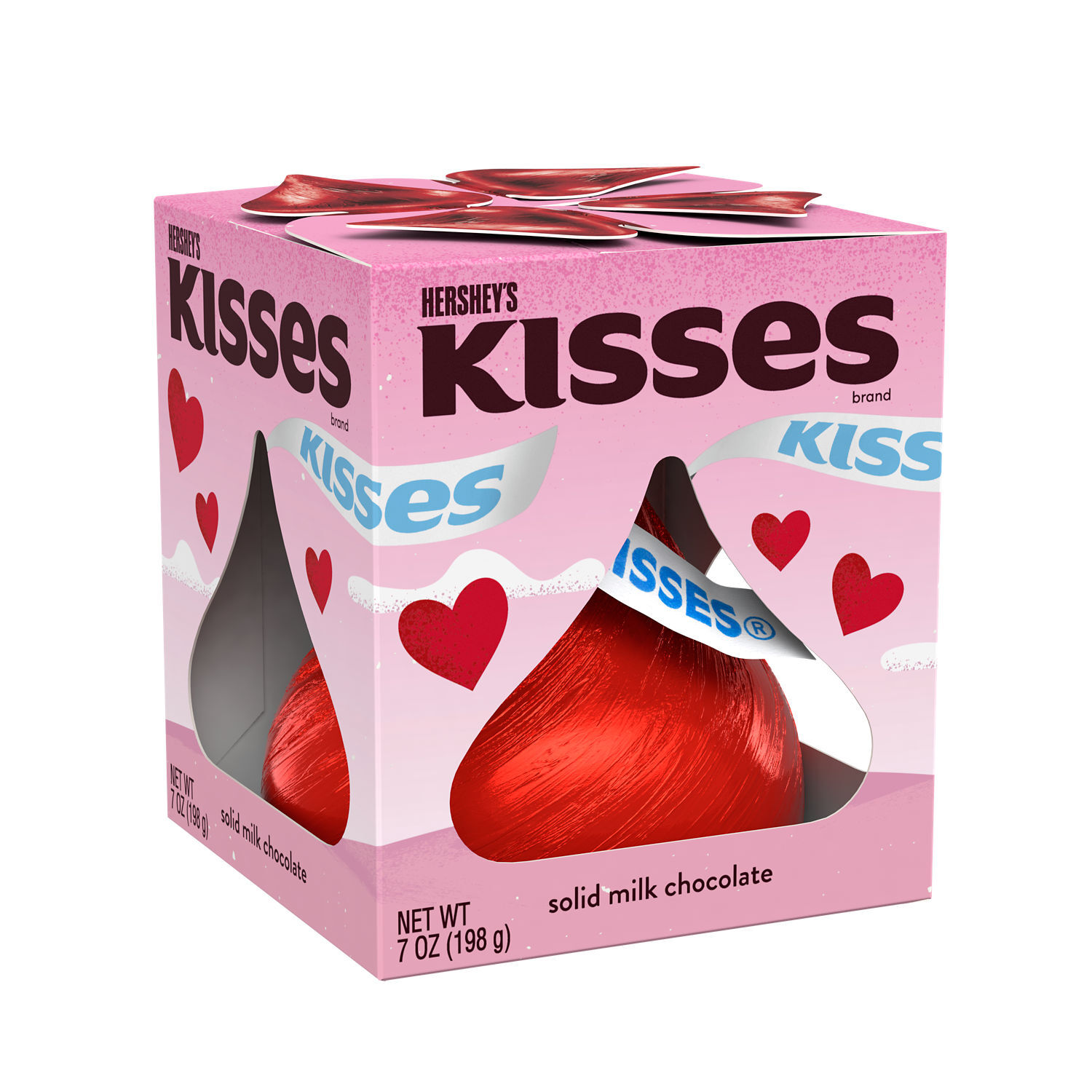 HERSHEY’S KISSES Solid Milk Chocolate, Valentine’s Day, Candy Gift Box, 7 oz - THE HERSHEY COMPANY