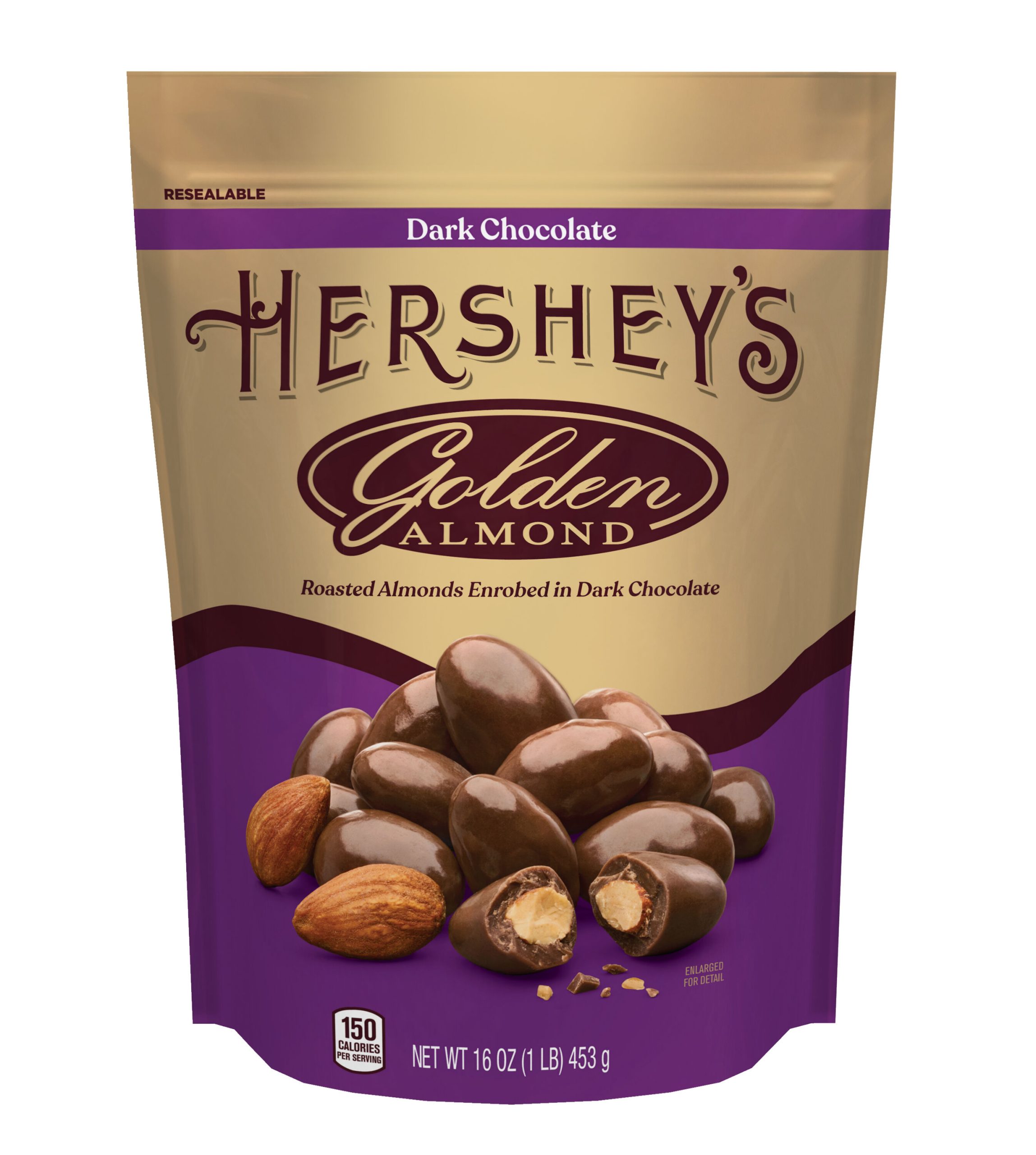 GOLDEN ALMOND Dark Chocolate Covered Almonds 16oz Pouch - THE HERSHEY COMPANY