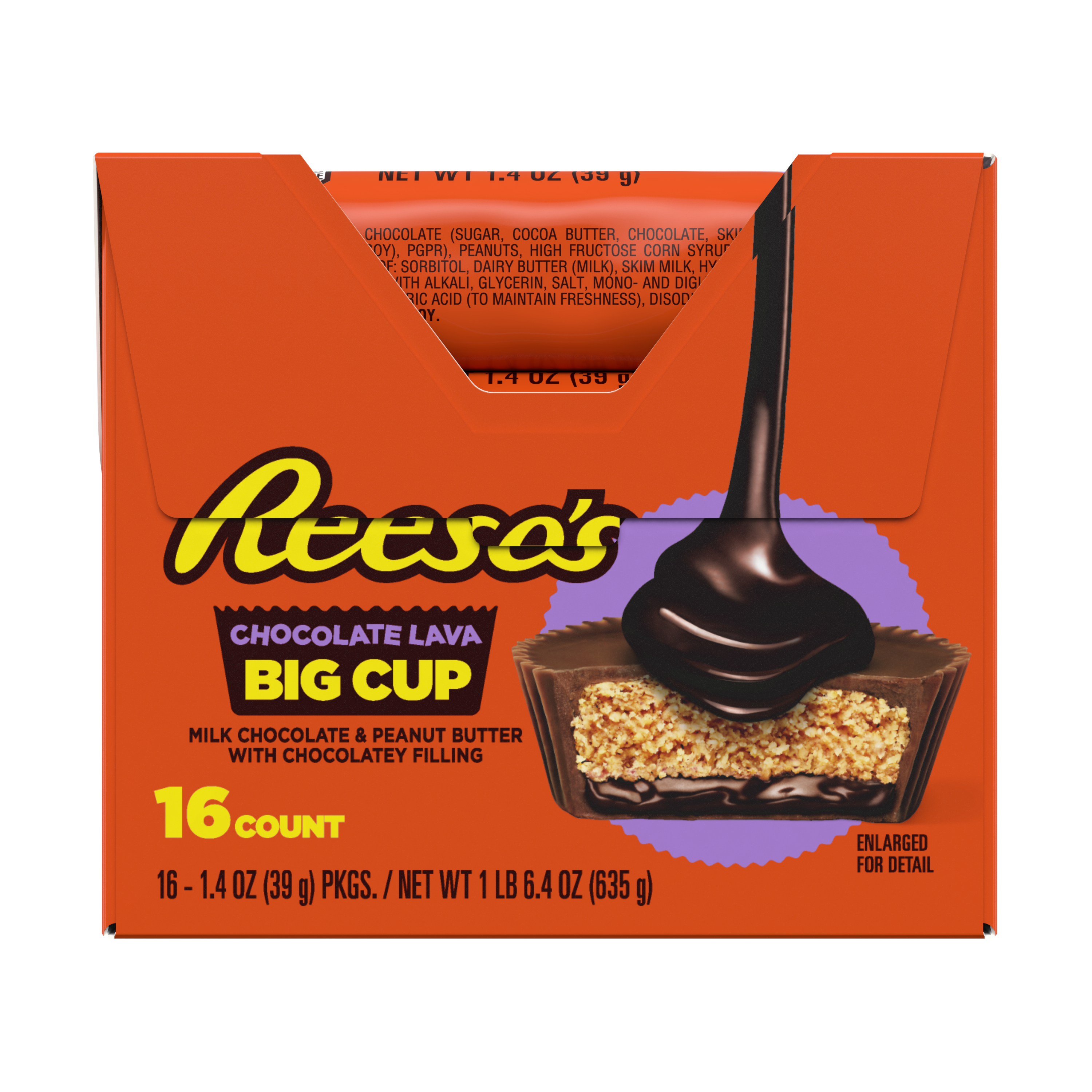 REESE’S BIG CUP Milk Chocolate Peanut Butter Cups with Chocolate Lava, 1.4 oz (16 Count) - THE HERSHEY COMPANY