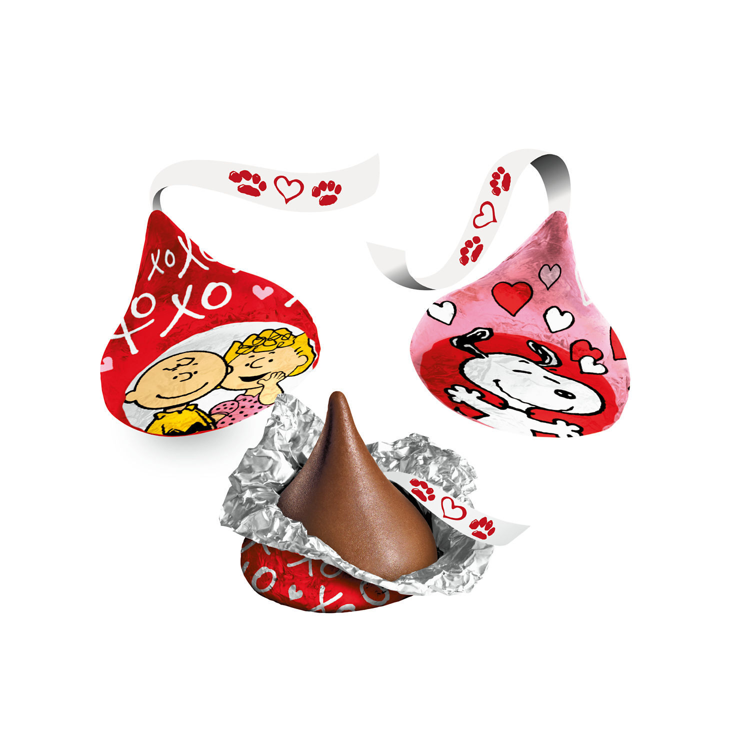 HERSHEY’S KISSES Milk Chocolate Snoopy™ and Friends, Valentine’s Friend Exchange Candy Bag, 20.5 oz (32 Pieces) - THE HERSHEY COMPANY