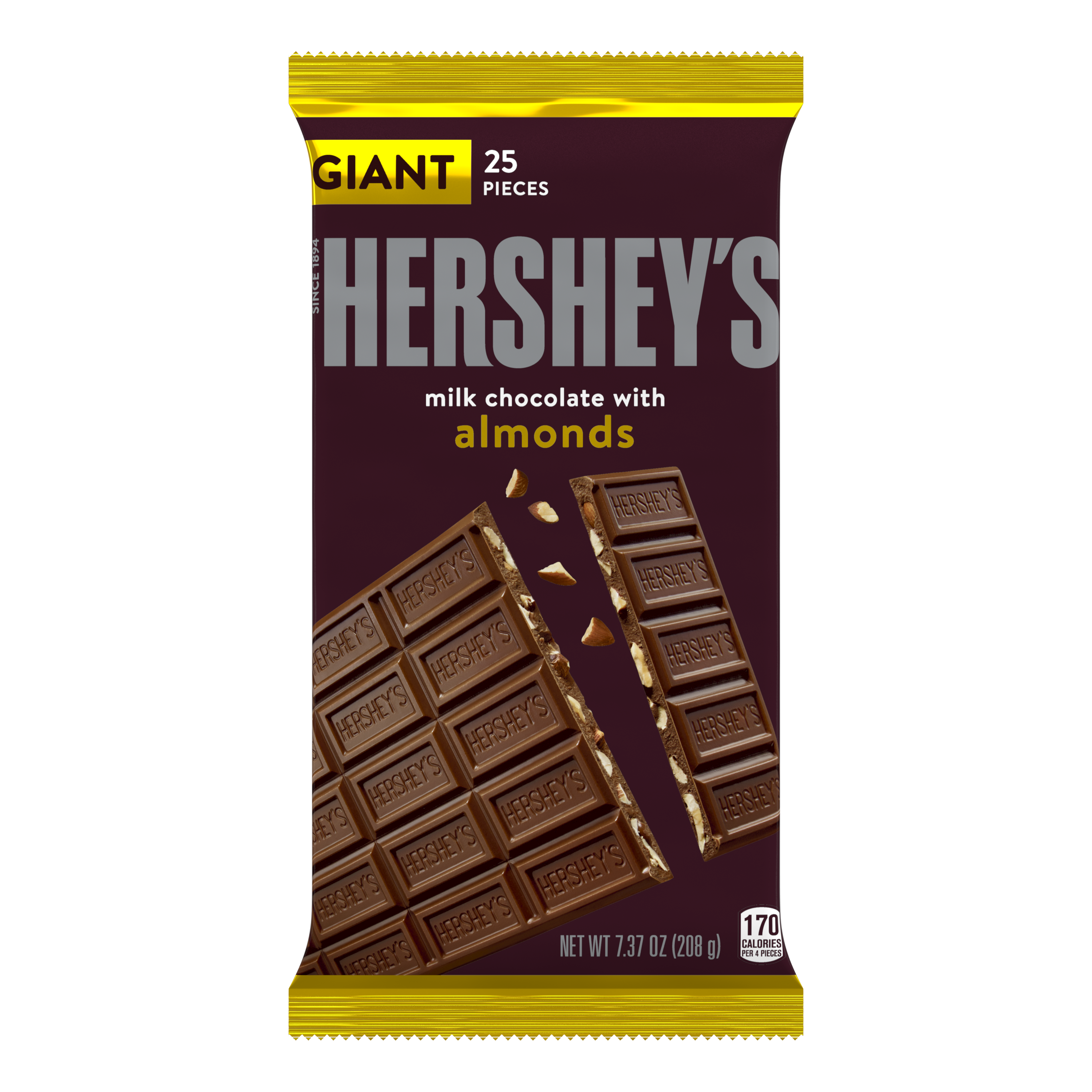 HERSHEY’S Milk Chocolate Almond Giant 7.37oz Candy Bar - THE HERSHEY COMPANY