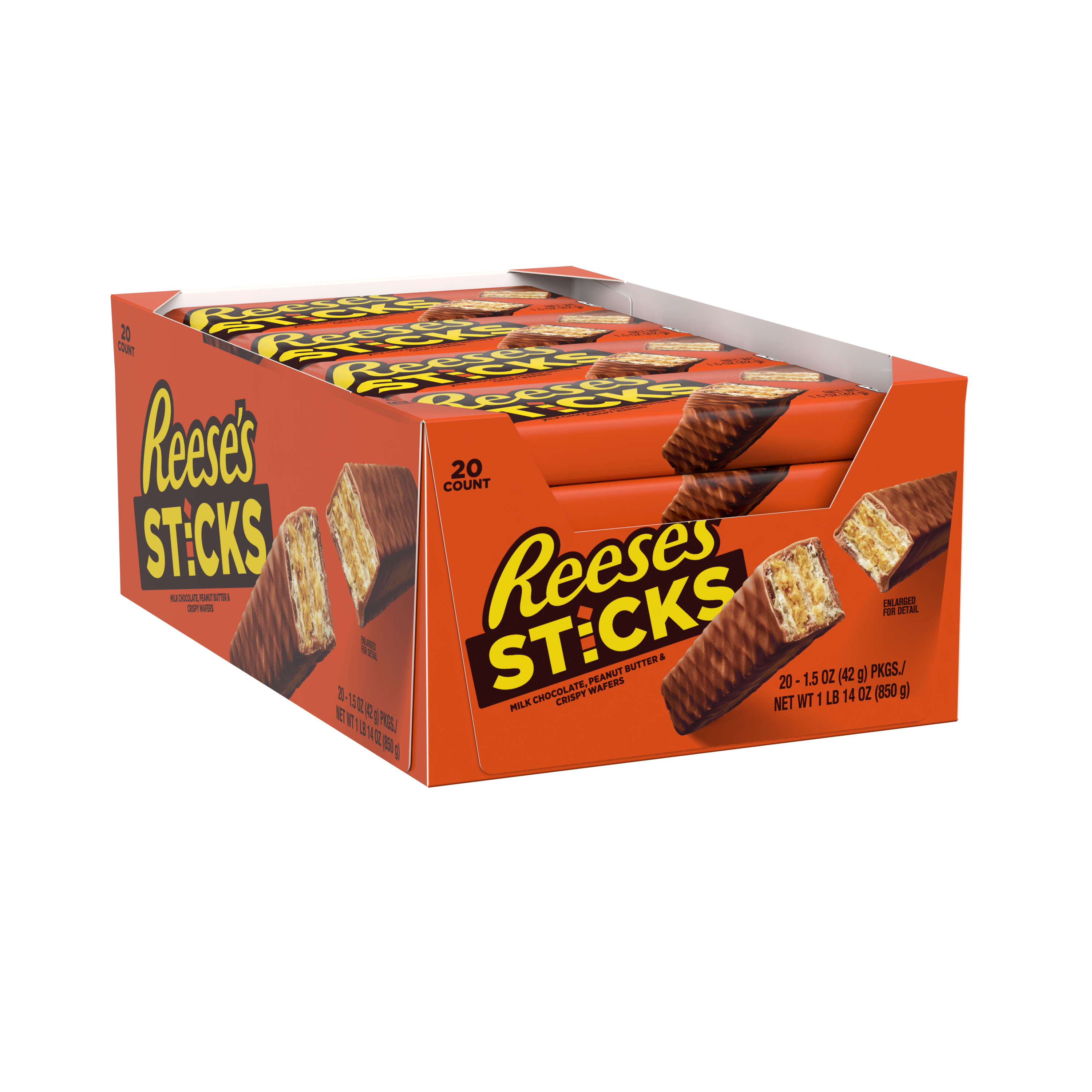 REESE’S STICKS Milk Chocolate Peanut Butter Candy Bars, 1.5 oz (20 Count) - THE HERSHEY COMPANY