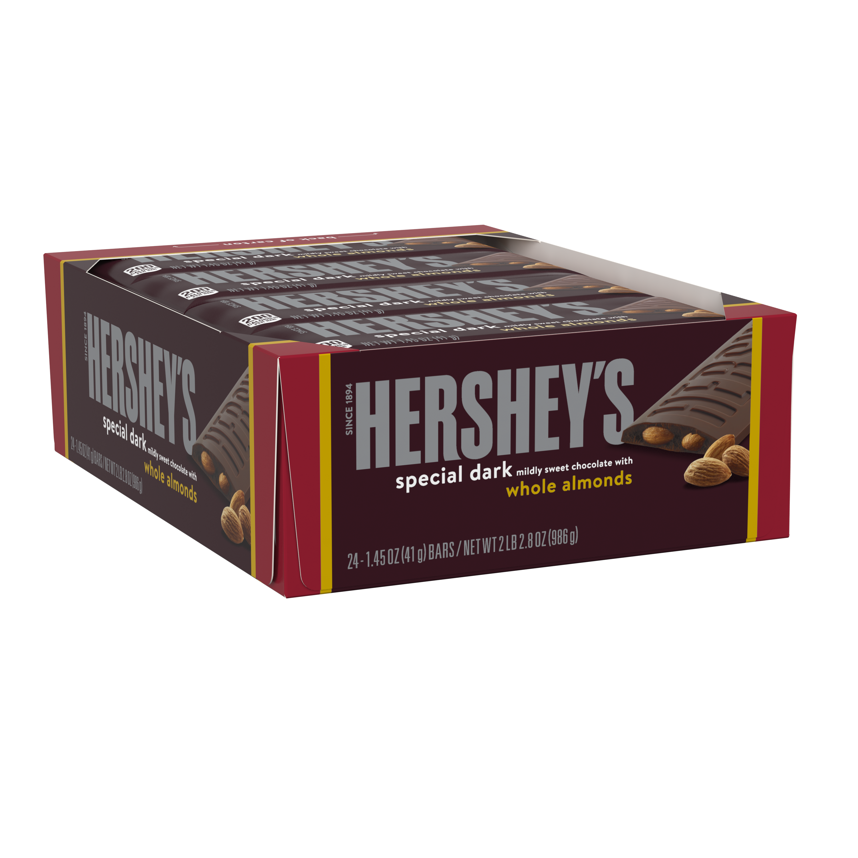 HERSHEY’S Special Dark Chocolate with Whole Almonds Candy Bars, 1.45 oz (24 Count) - THE HERSHEY COMPANY