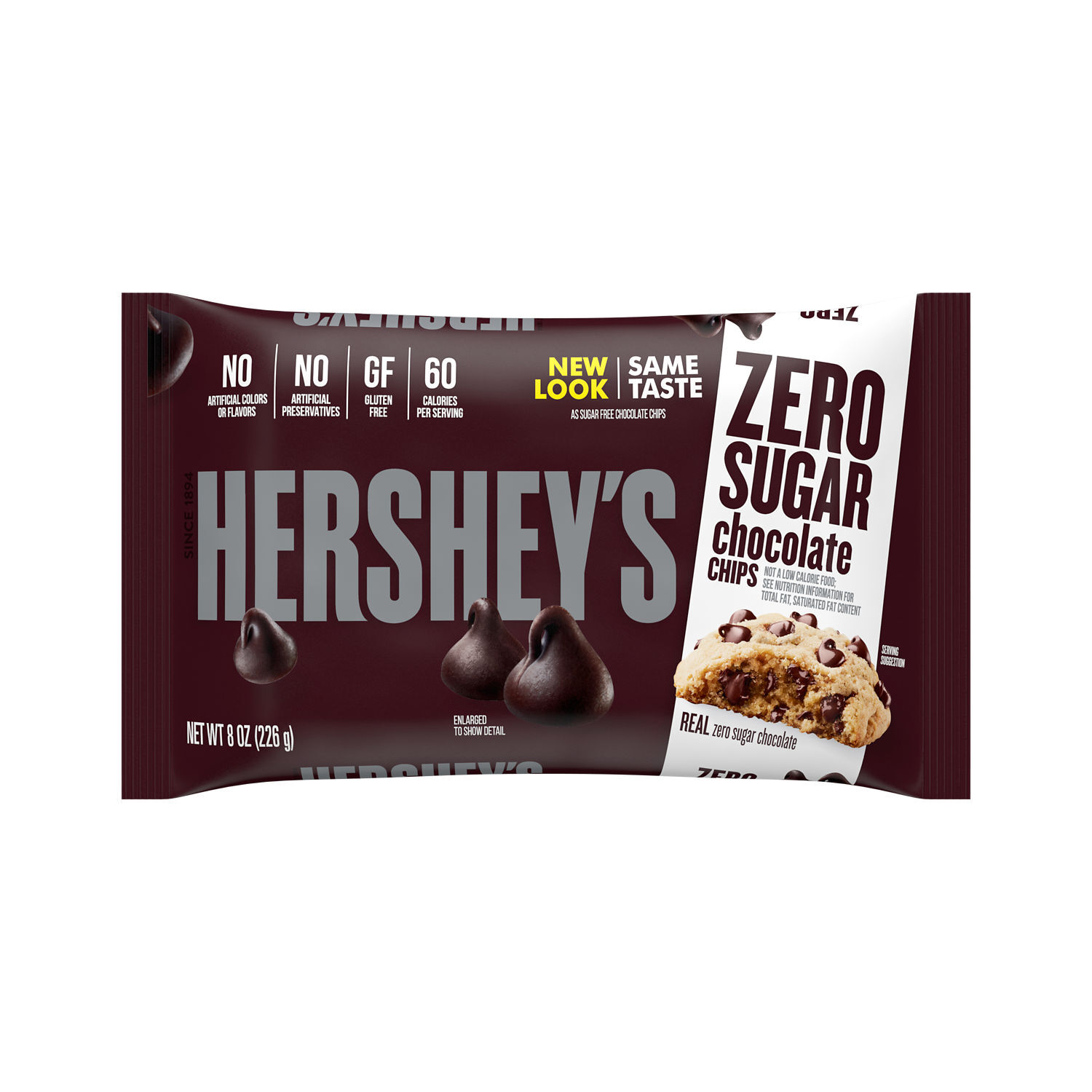 HERSHEY’S Zero Sugar Chocolate Baking Chips Bag, 8 oz - THE HERSHEY COMPANY